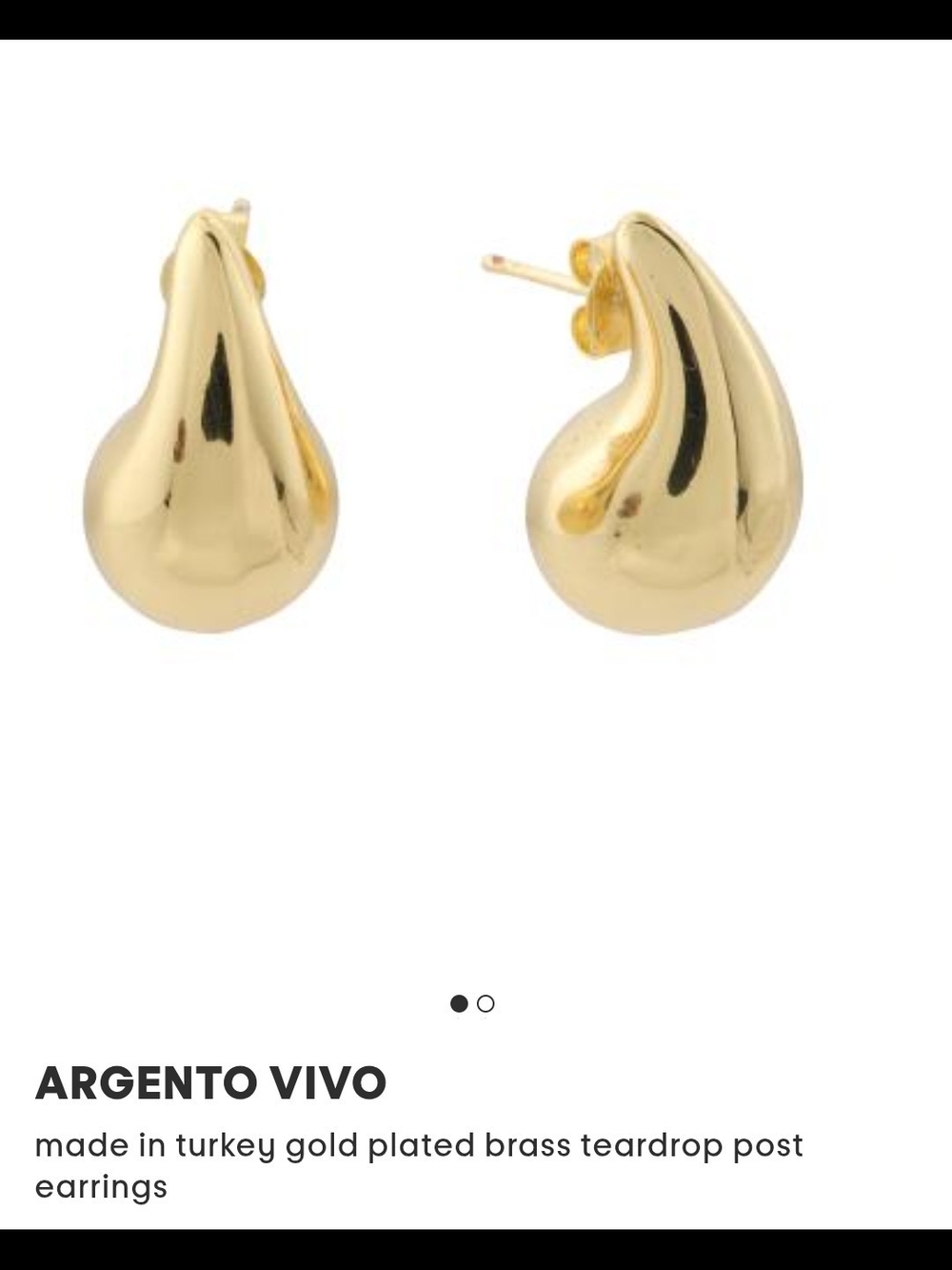 Argento Vivo Gold Chunky Curved Teardrop Post Earrings